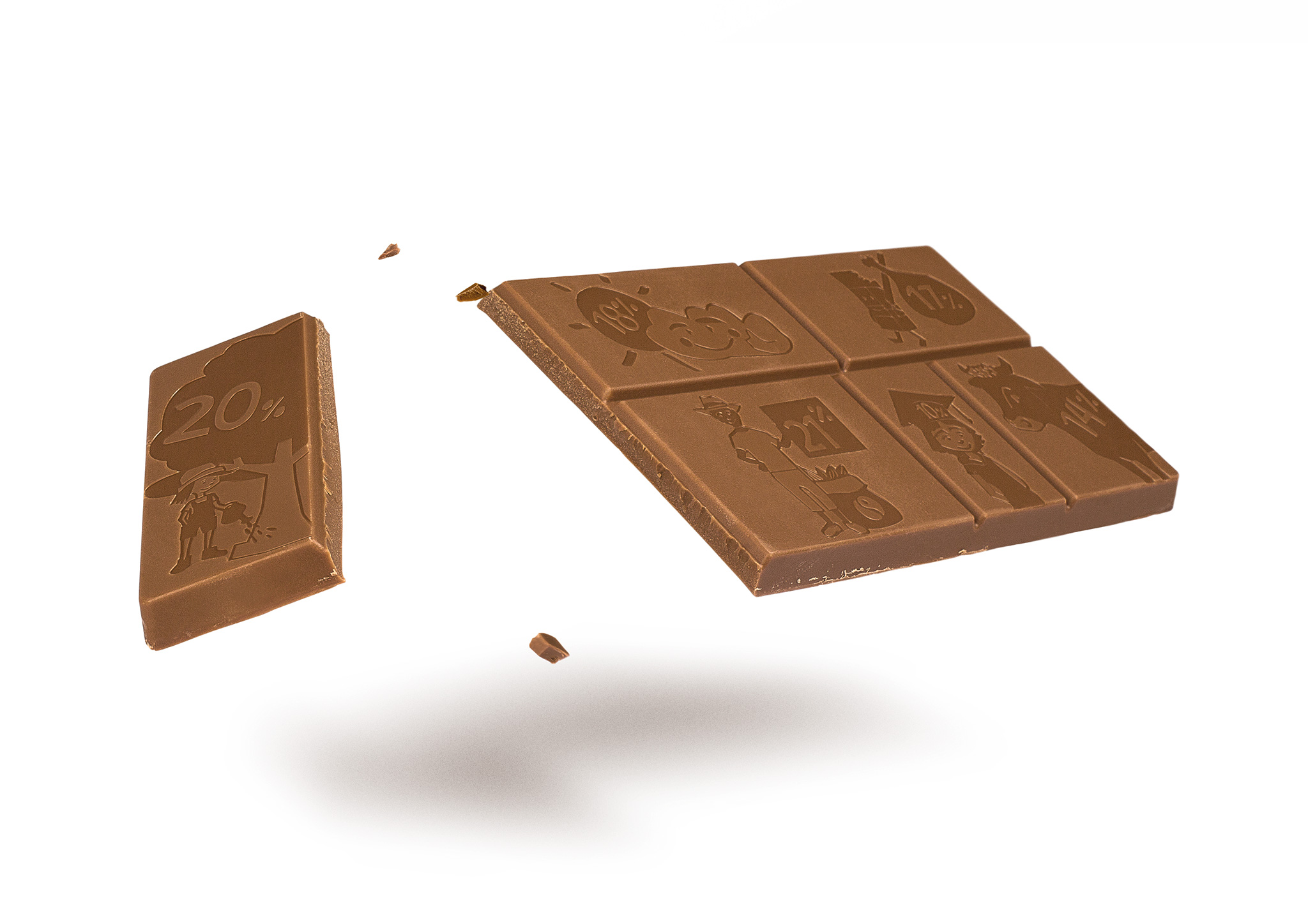 die Gute Schokolade mit einem abgebrochenen Stück