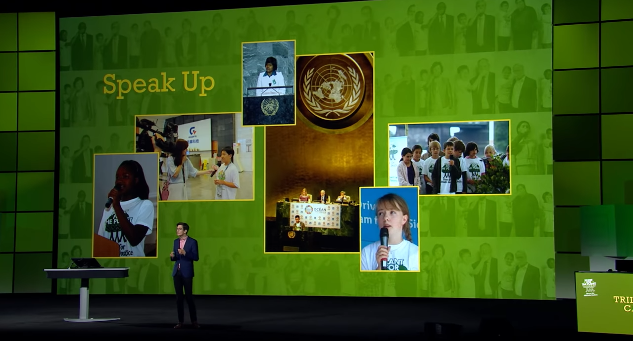 Felix introducing Plant for the Planet at an Event